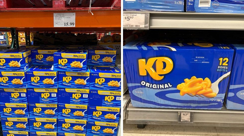 packs of kraft dinner boxes at costco and walmart