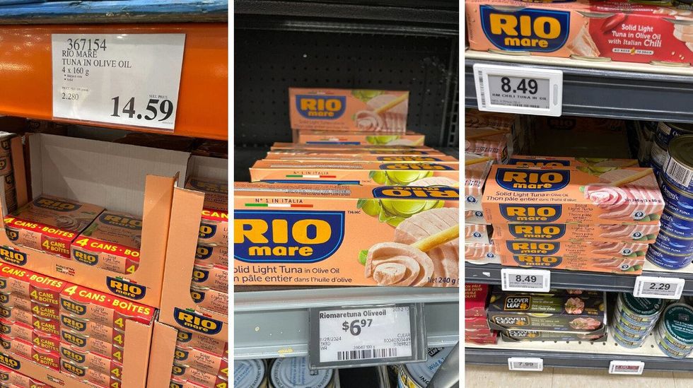 packs of rio mare tuna at costco, walmart and loblaws