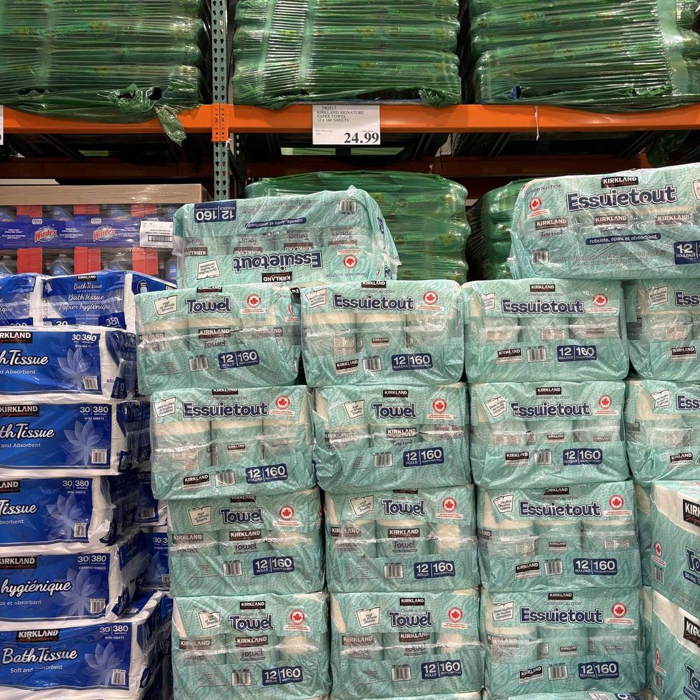 packs of \u200b\u200bKirkland Signature paper towels at Costco