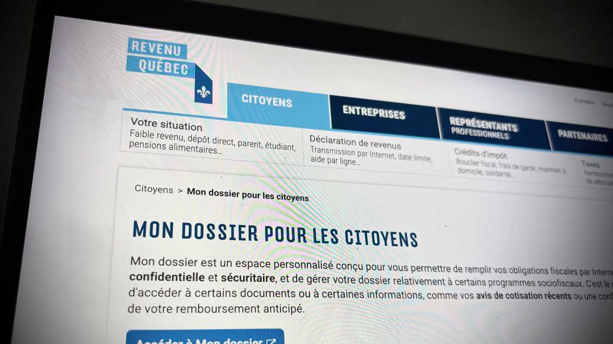 Page Web de Revenu Québec.