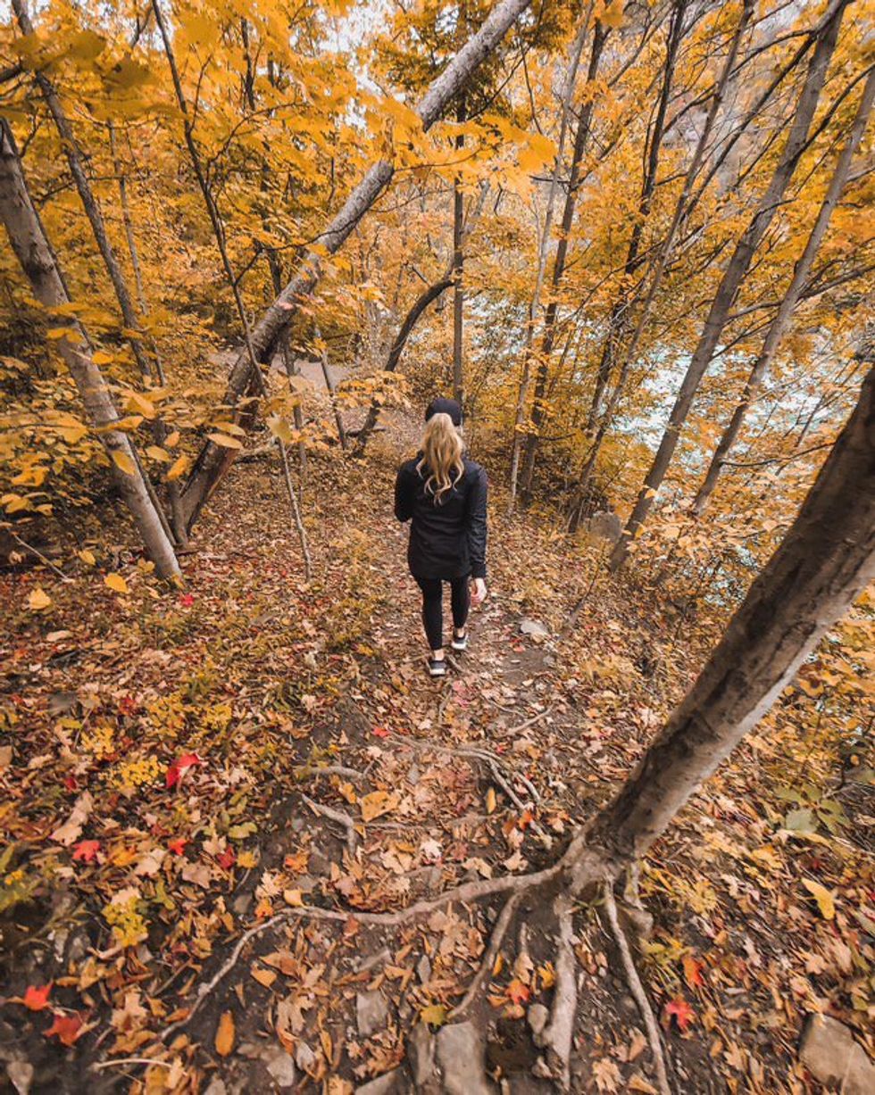 Paige hiking in Niagara.