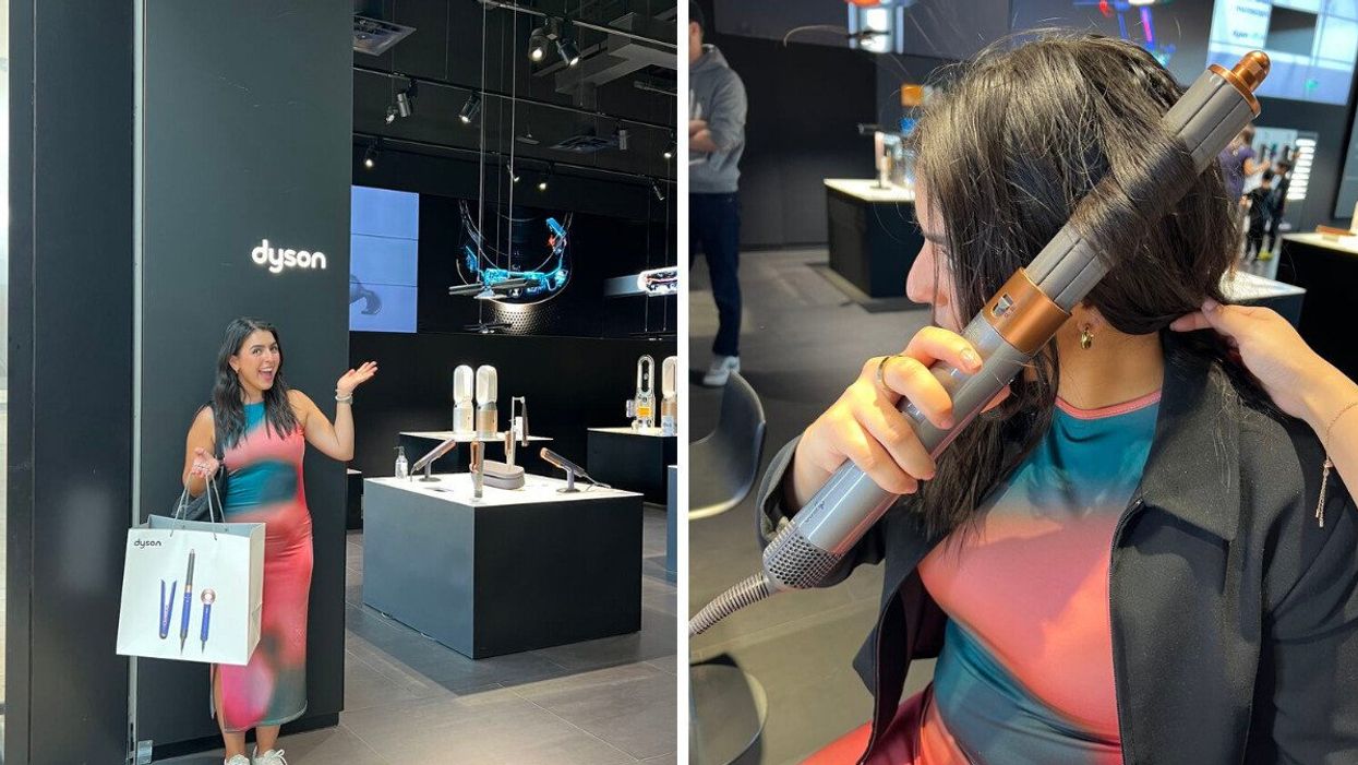Paige McPhee at the Dyson Demo Store, Yorkdale Mall.
