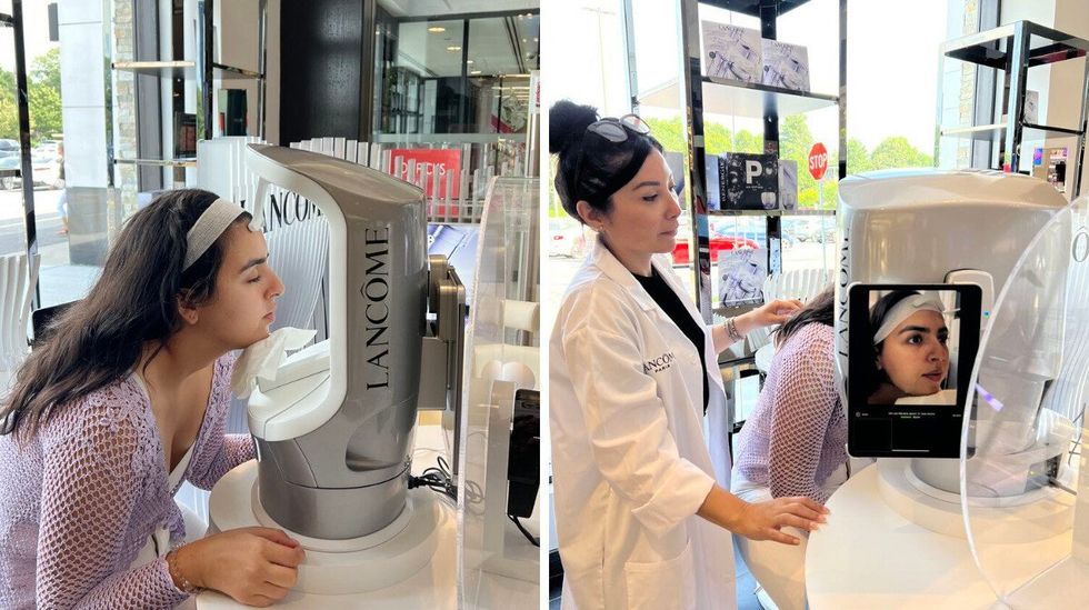 Paige McPhee undergoing a Skin Screen analysis.