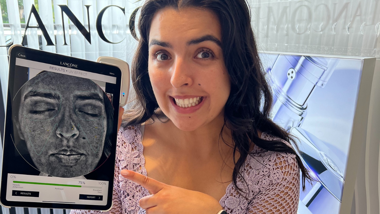 Paige McPhee with her Skin Scan results.