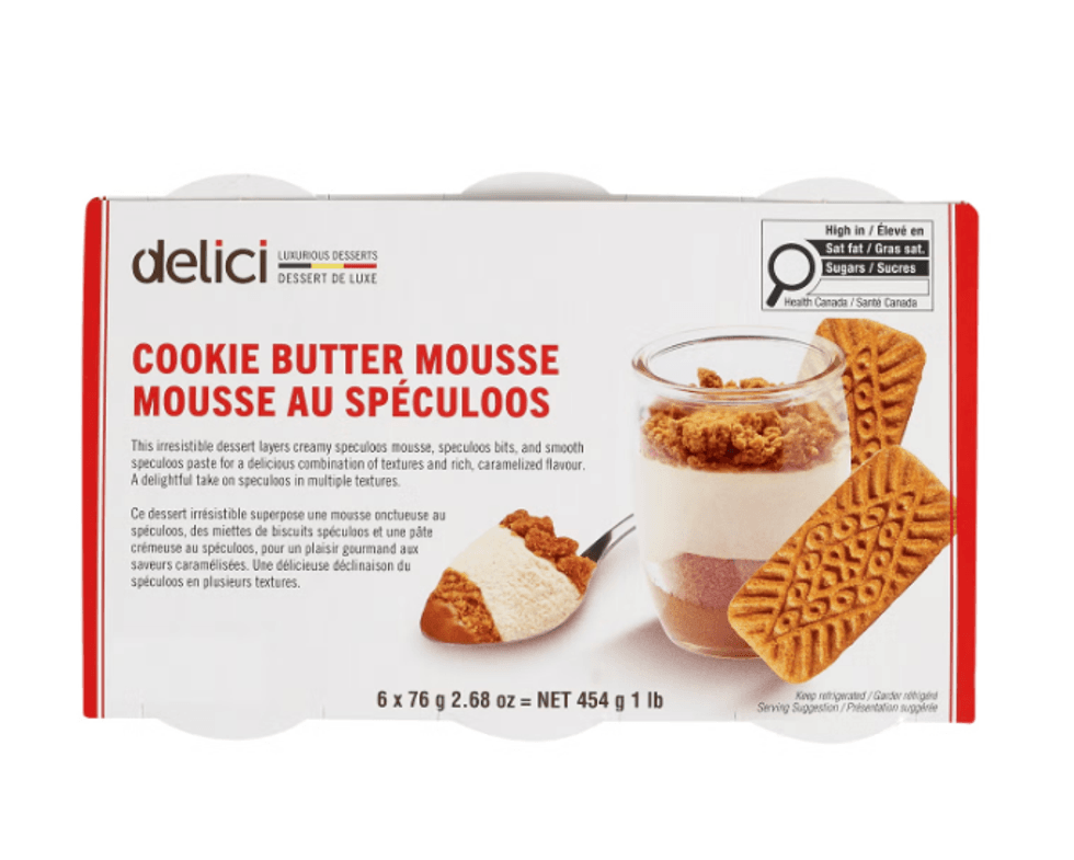 Paquet de six mousses au sp\u00e9culoos Delici vendu au Costco.