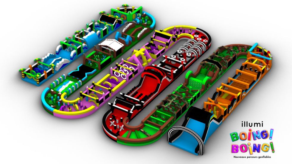 Parcours gonflable de pr\u00e8s d'un kilom\u00e8tre \u00e0 Boing! Boing!
