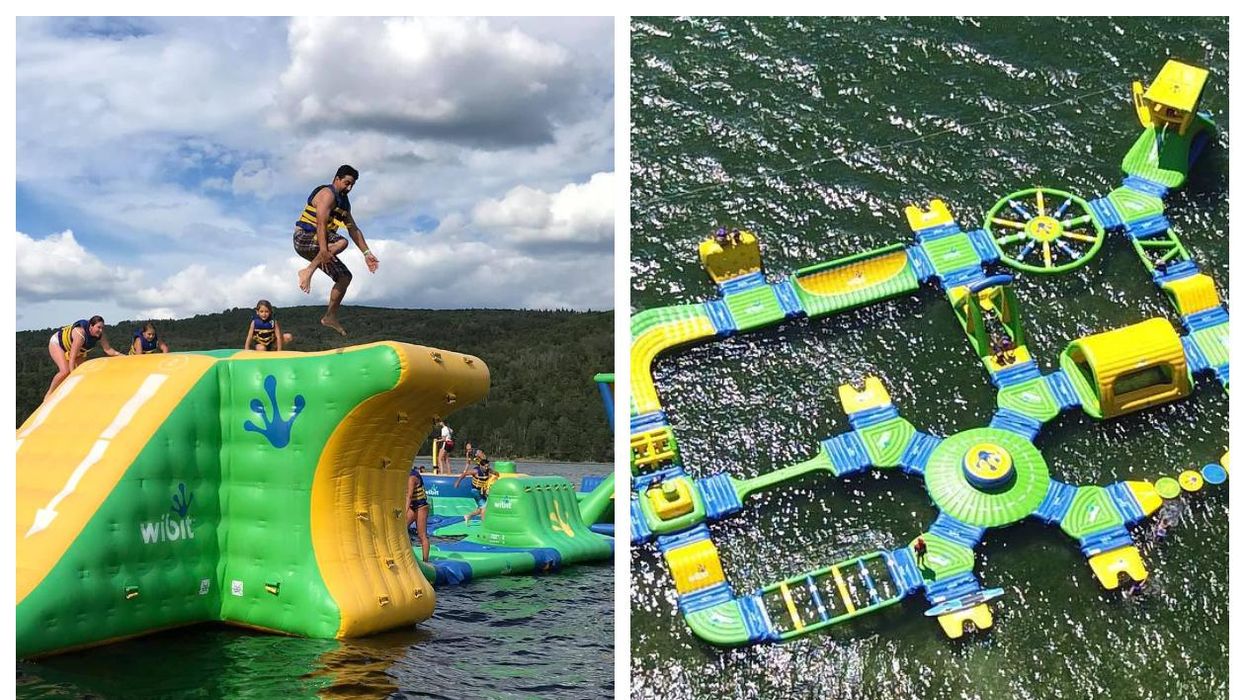 Parcours gonflables géants sur l'eau au Québec
