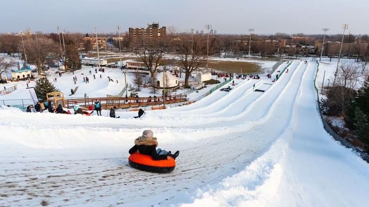 Parcs à Montréal avec glissades sur neige
