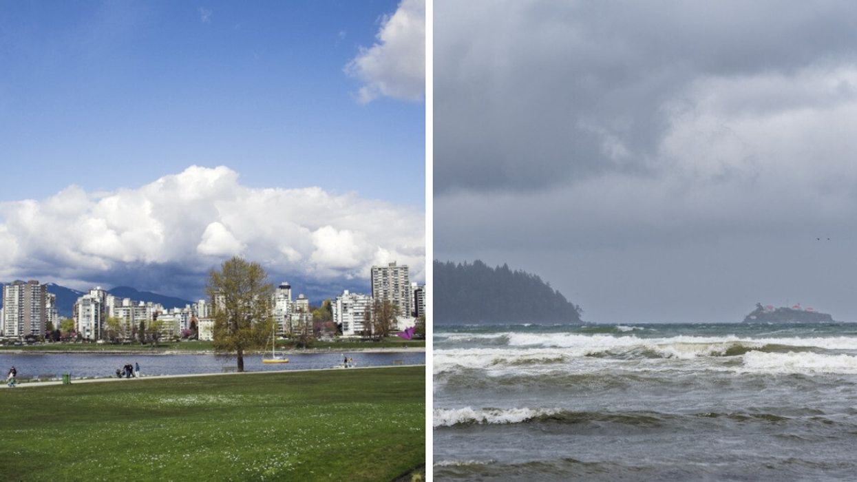 Park in Vancouver. Right: Stormy weather.