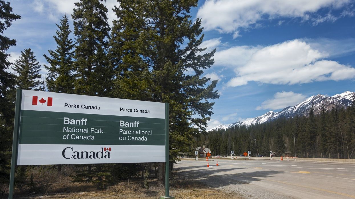 parks canada sign at banff national park