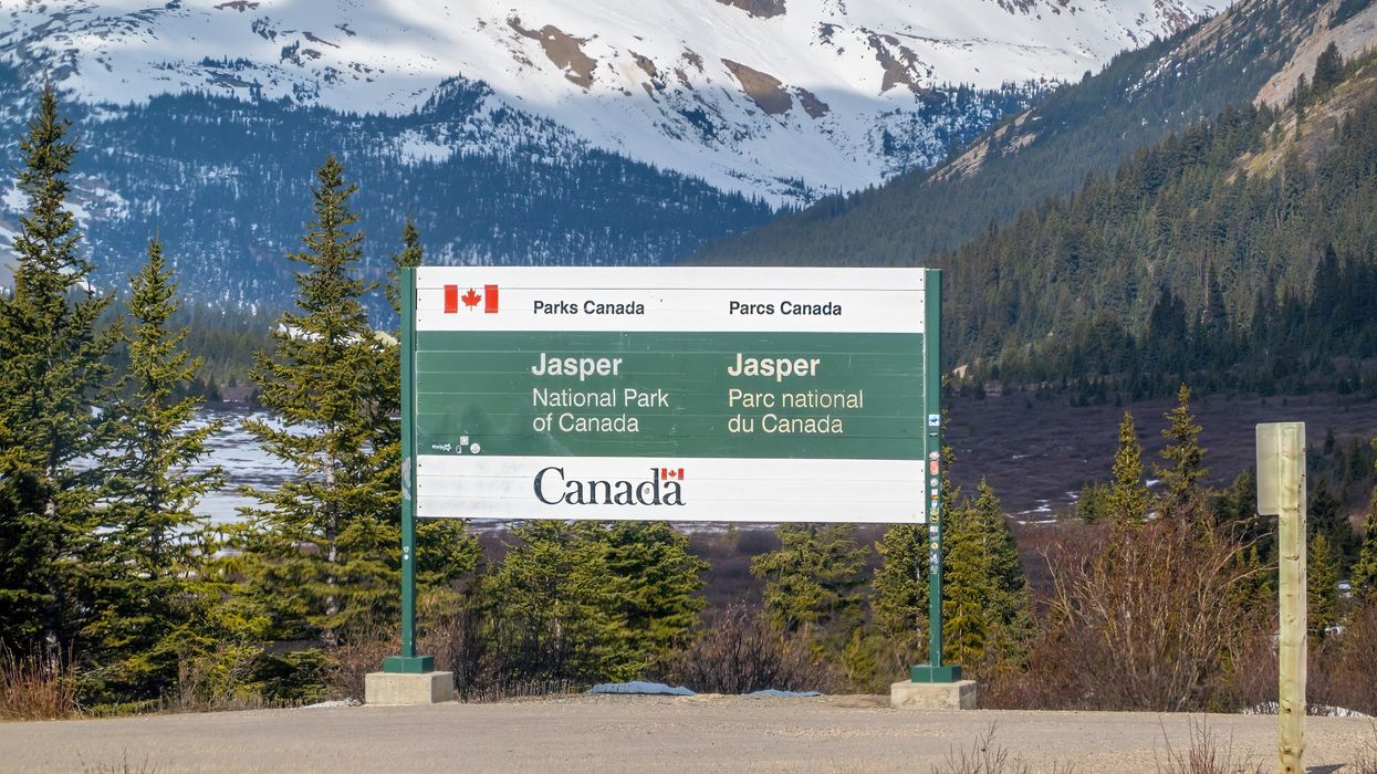 parks canada sign at jasper national park