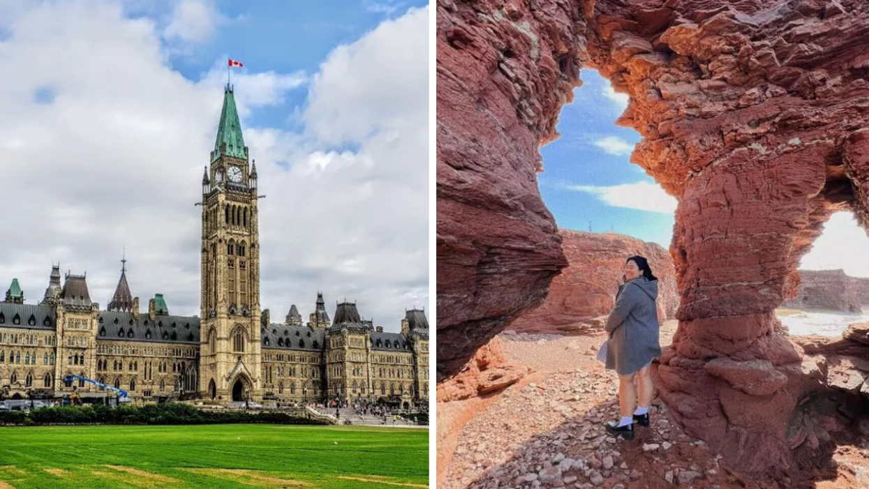 Parliament Hill in Ottawa. Right: Prince Edward Island.