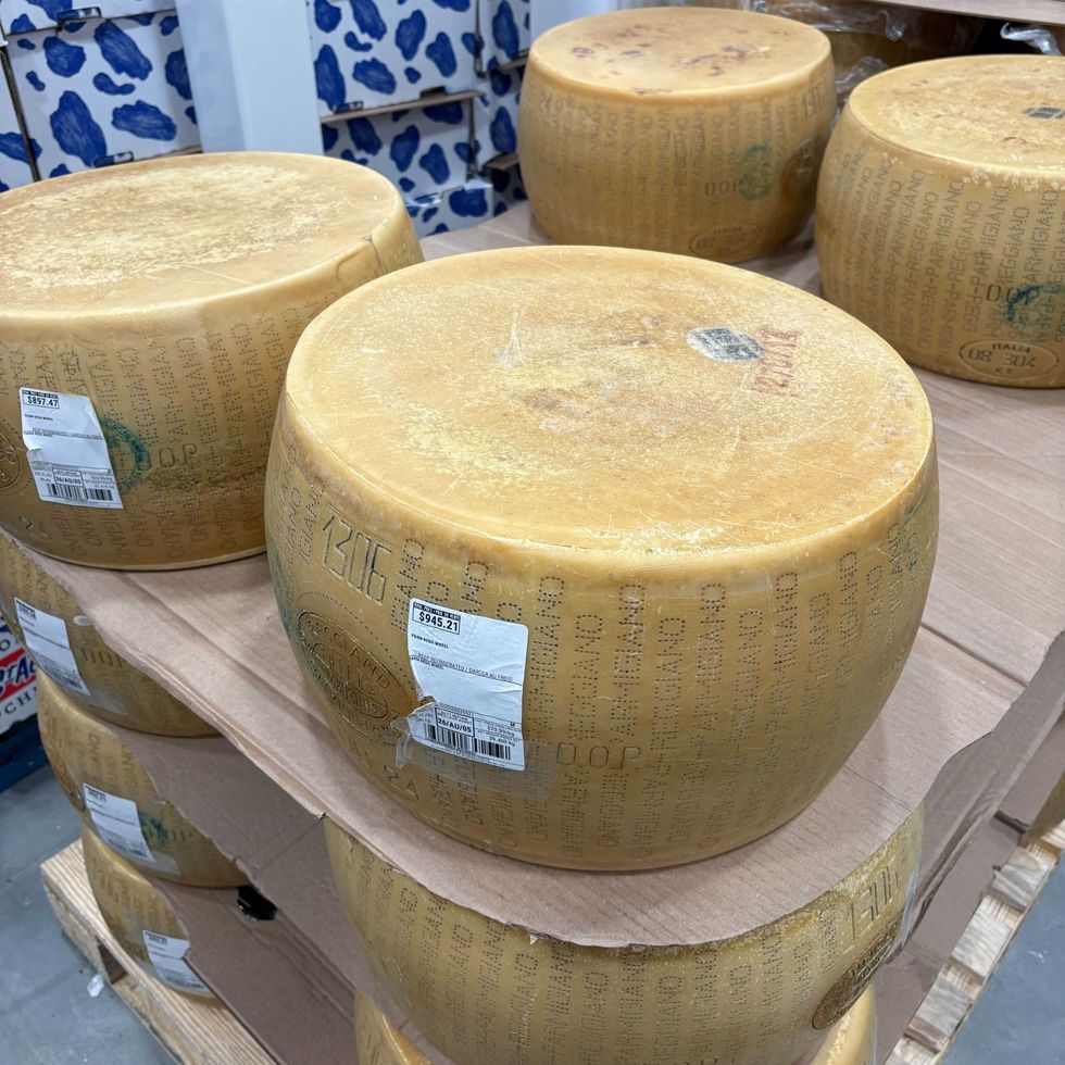 parmigiano reggiano cheese wheels at costco business centre