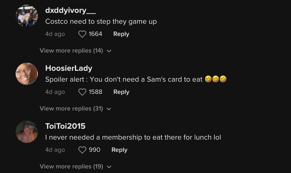 Part of the comment section of Jaybae's viral TikTok clip.