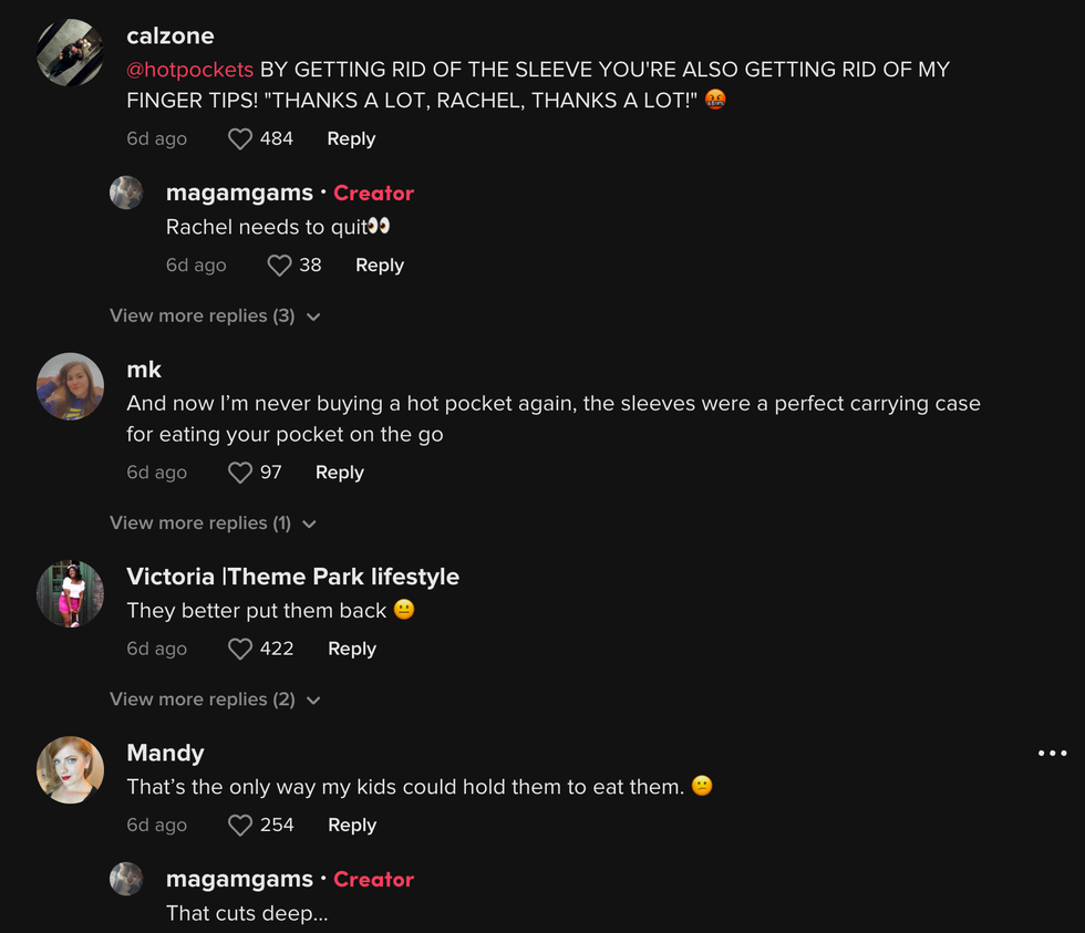 Part of the comment section of the viral TikTok clip.