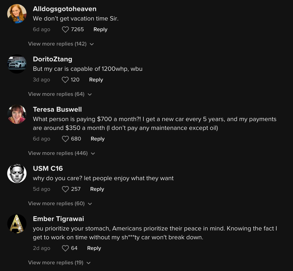 Part of the comment section on Jashi's viral TikTok clip.