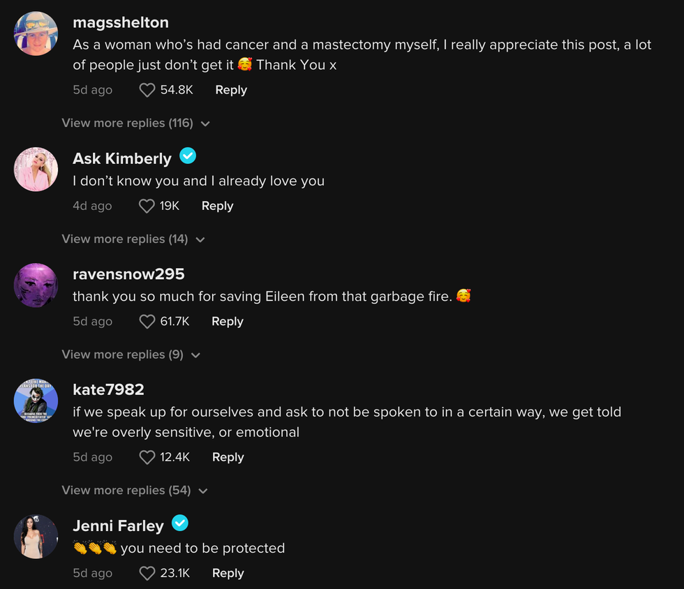 Part of the comment section on Misha's post.