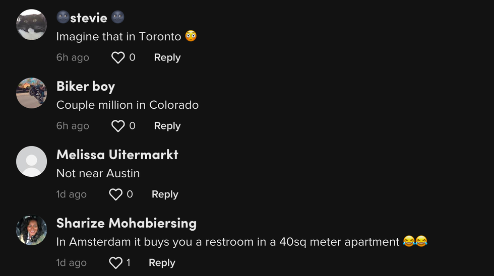 Part of the comment section on the viral TikTok video.
