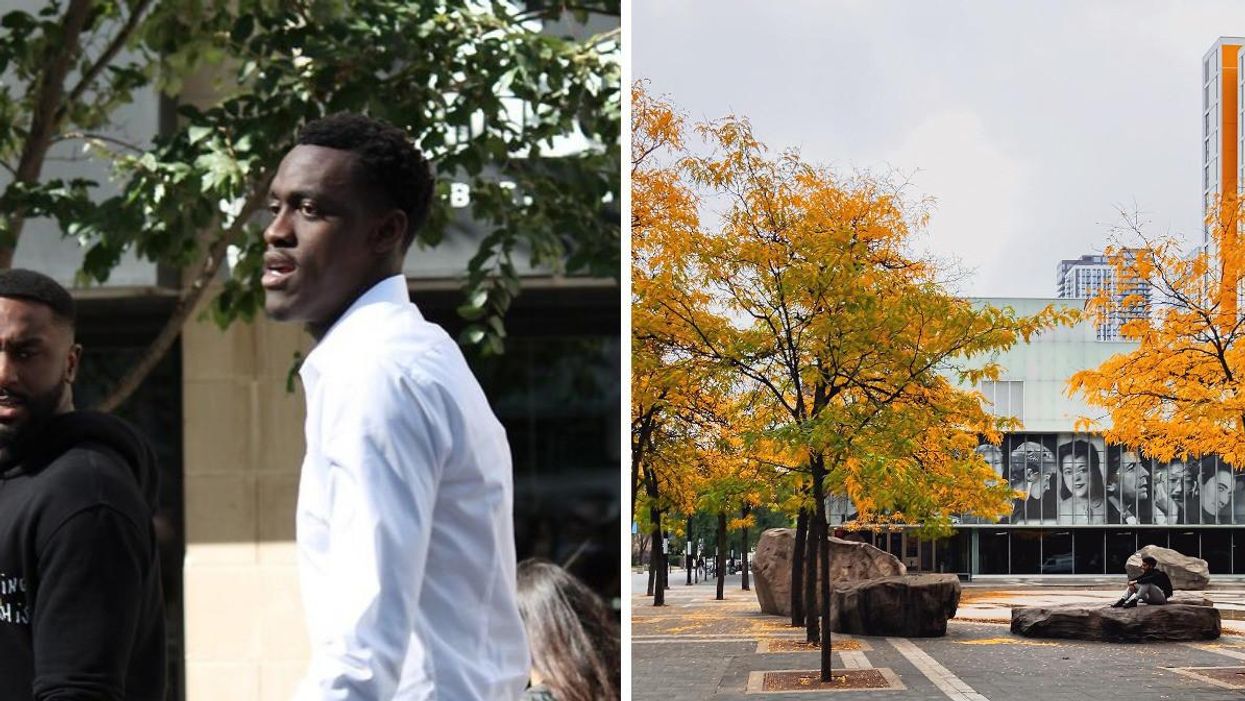 Pascal Siakam. Right: Toronto Metropolitan University.