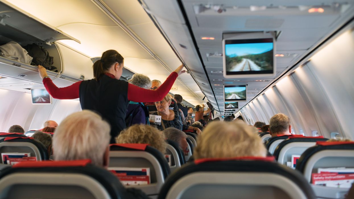 Passengers on a plane.