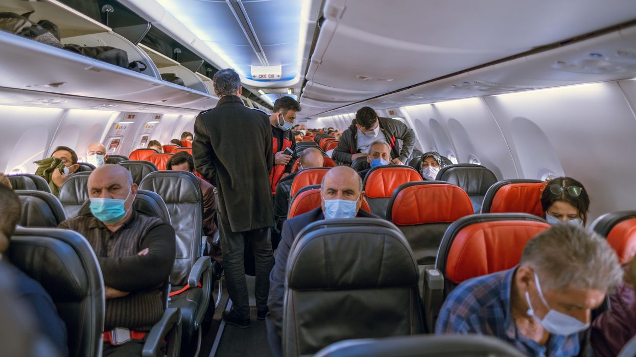 Passengers on a plane.
