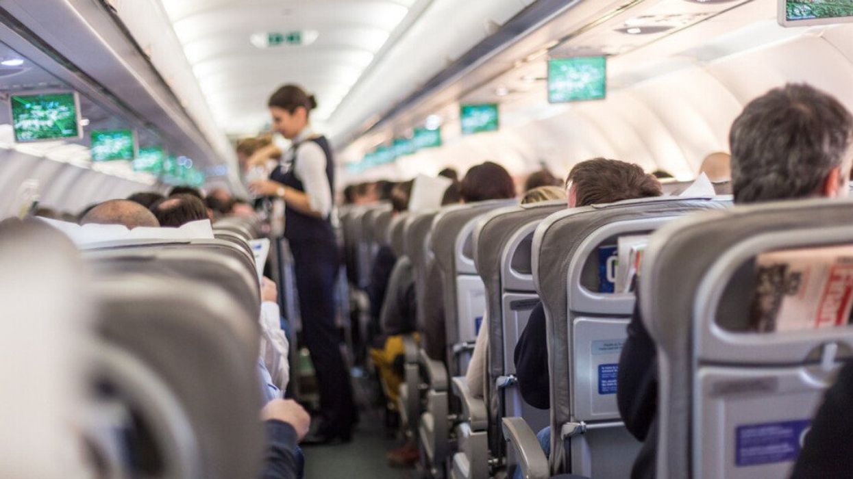 Passengers on a plane.