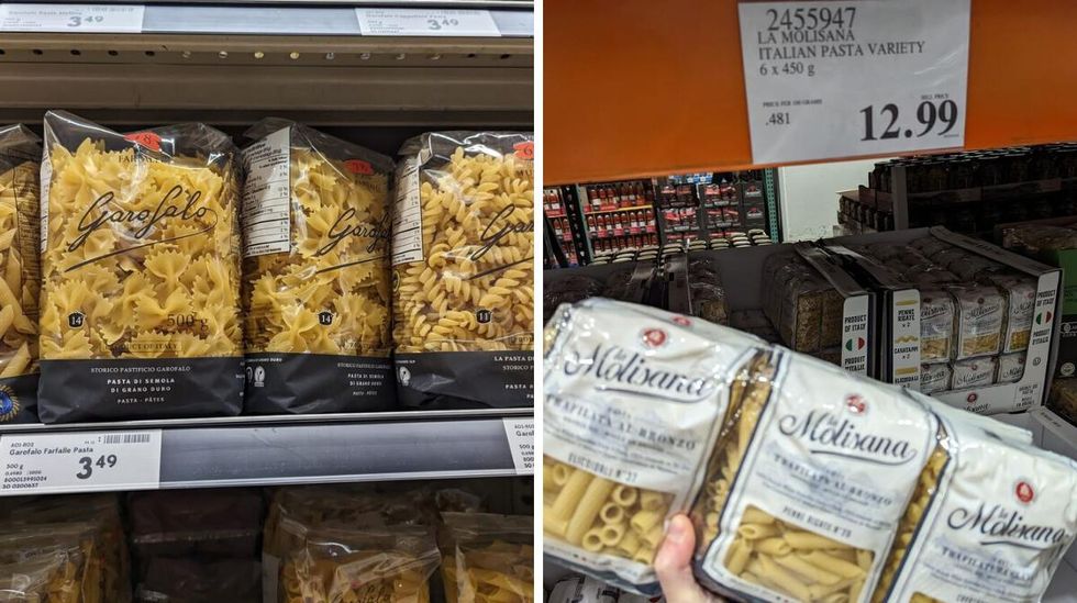 Pasta packs at Safeway and Costco.