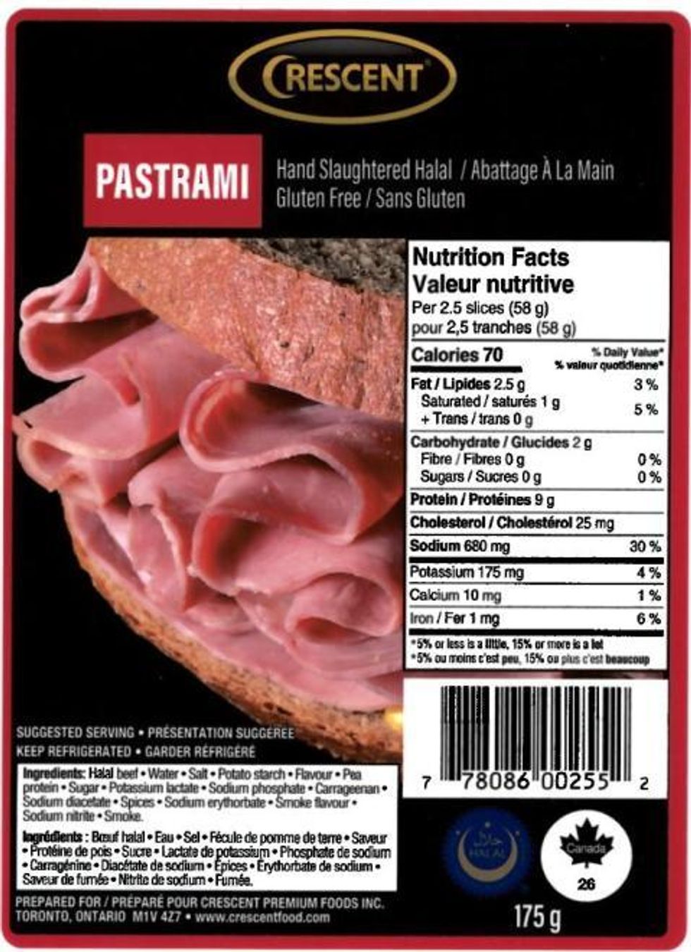 Pastrami and Tuscan flavoured turkey breast from Crescent brand.\u200b