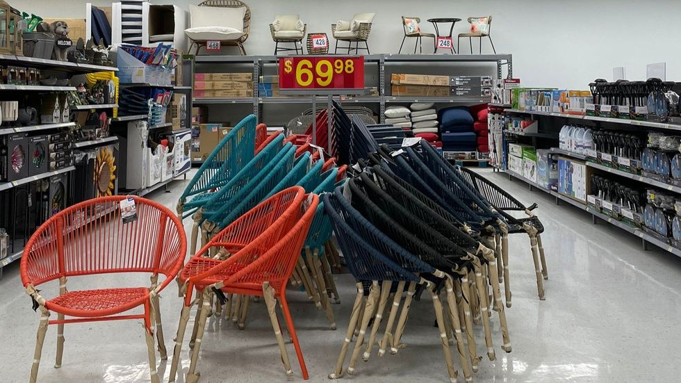 Patio furniture in Walmart.