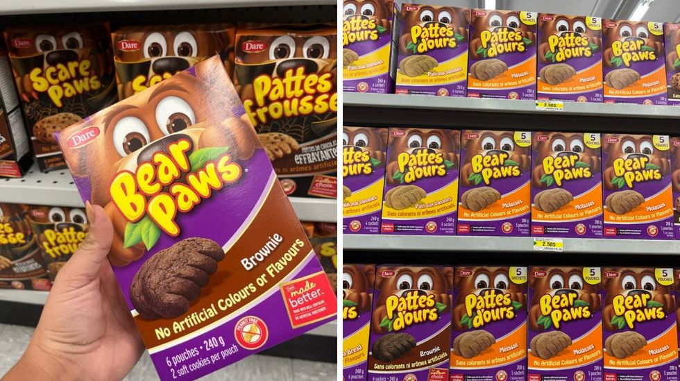 Pattes d'ours de Dare \u00e0 2,50 $ pour 240 g. Pattes d'ours de Dare \u00e0 2,50 $ pour 200 g.