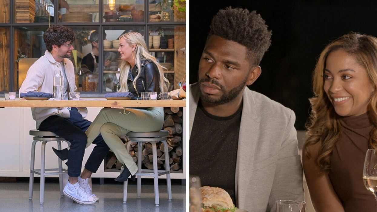 Paul and Micah on 'Love Is Blind.' Right: Brett and Tiffany on 'Love Is Blind.'