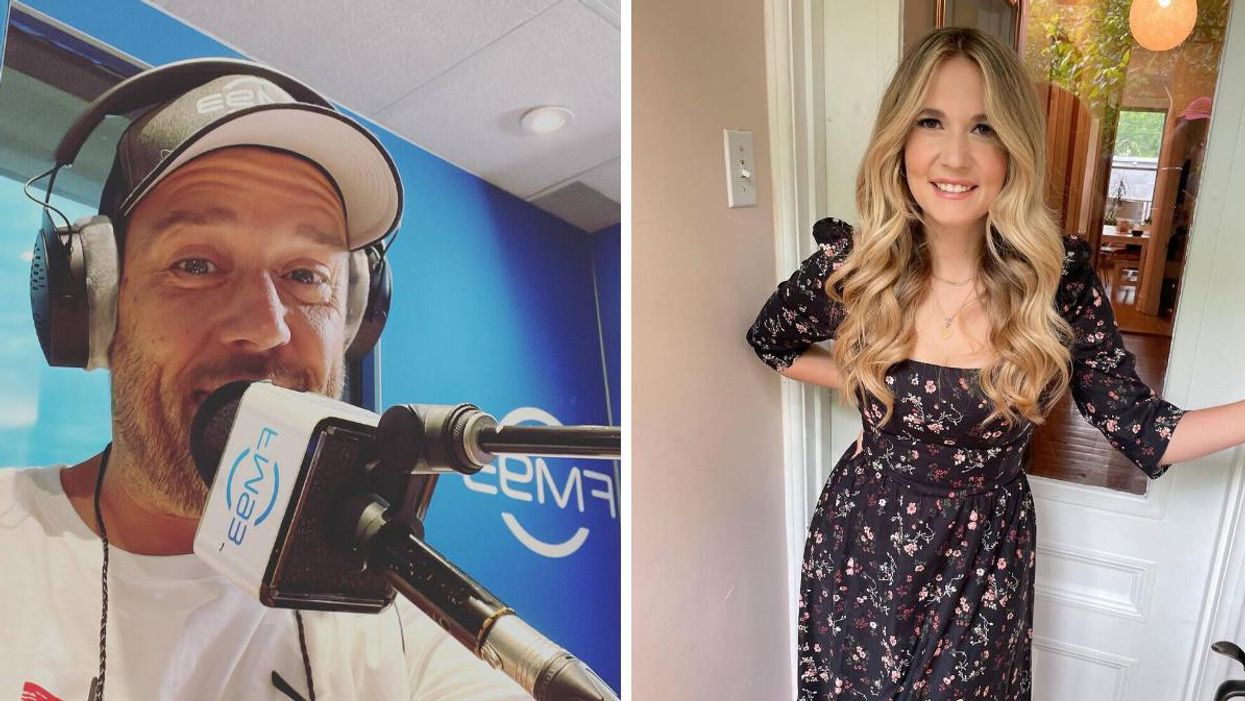 Paul André Méthot à la radio. Droite : Rosalie Vaillancourt.