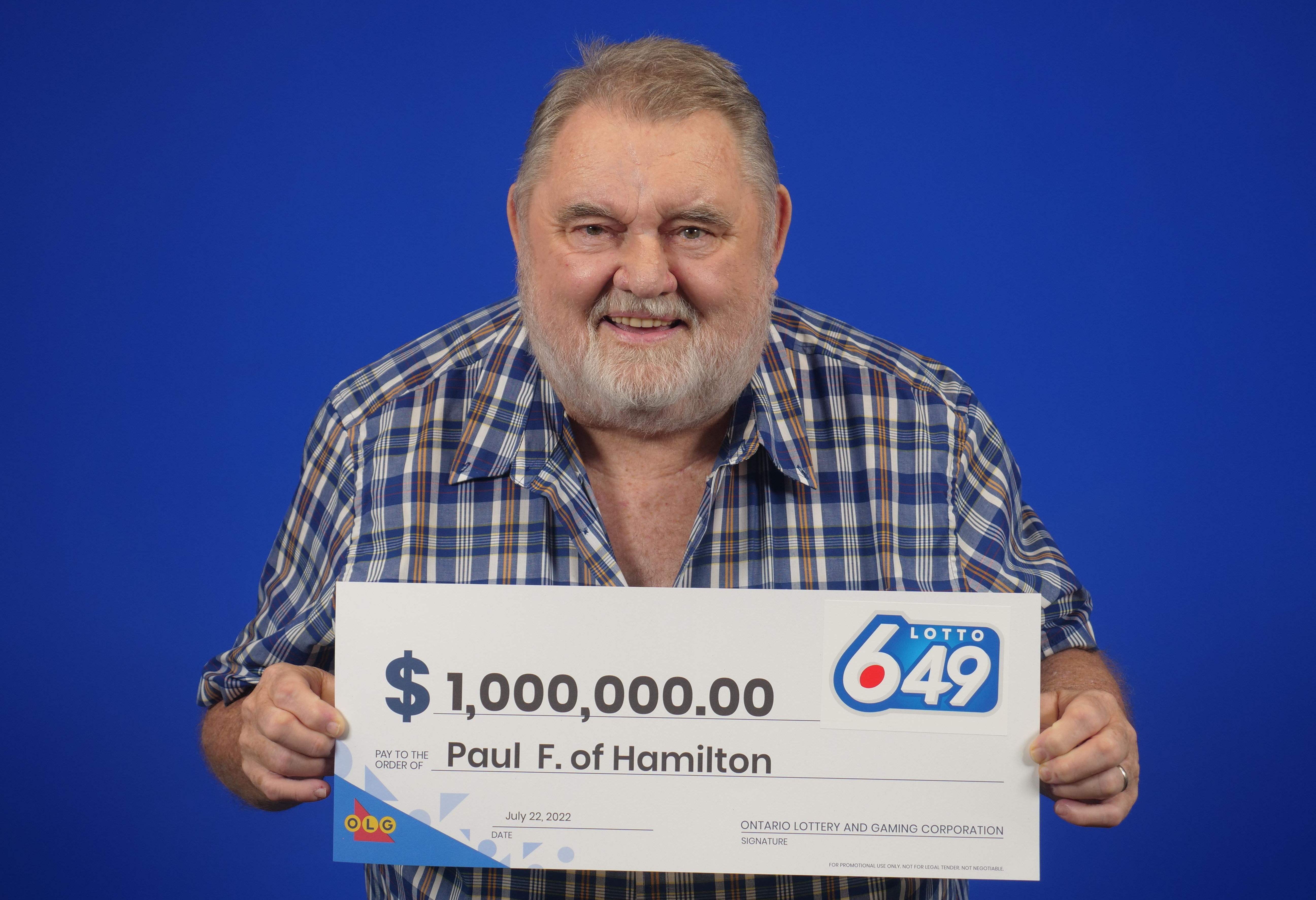 Paul Ferguson with his Lotto 6/49 cheque.