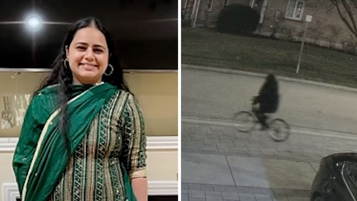 Pawanpreet Kaur. Right: Suspect on a bike.