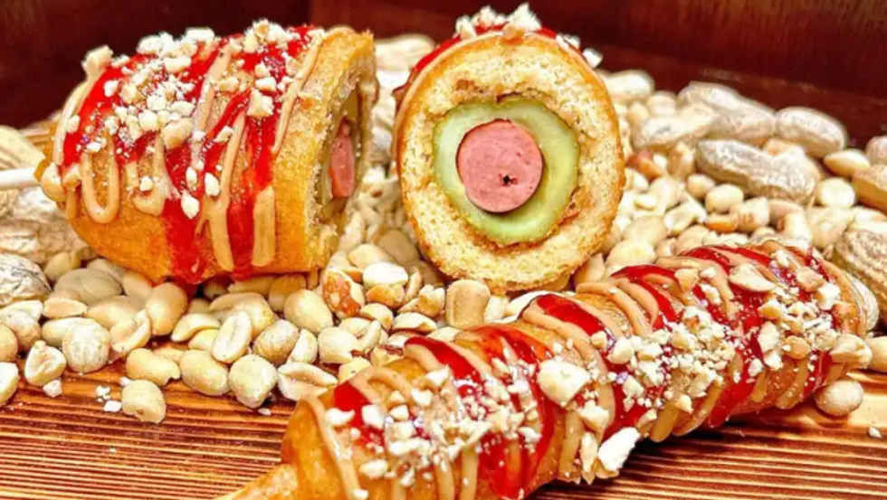 Peanut butter pickle dog.