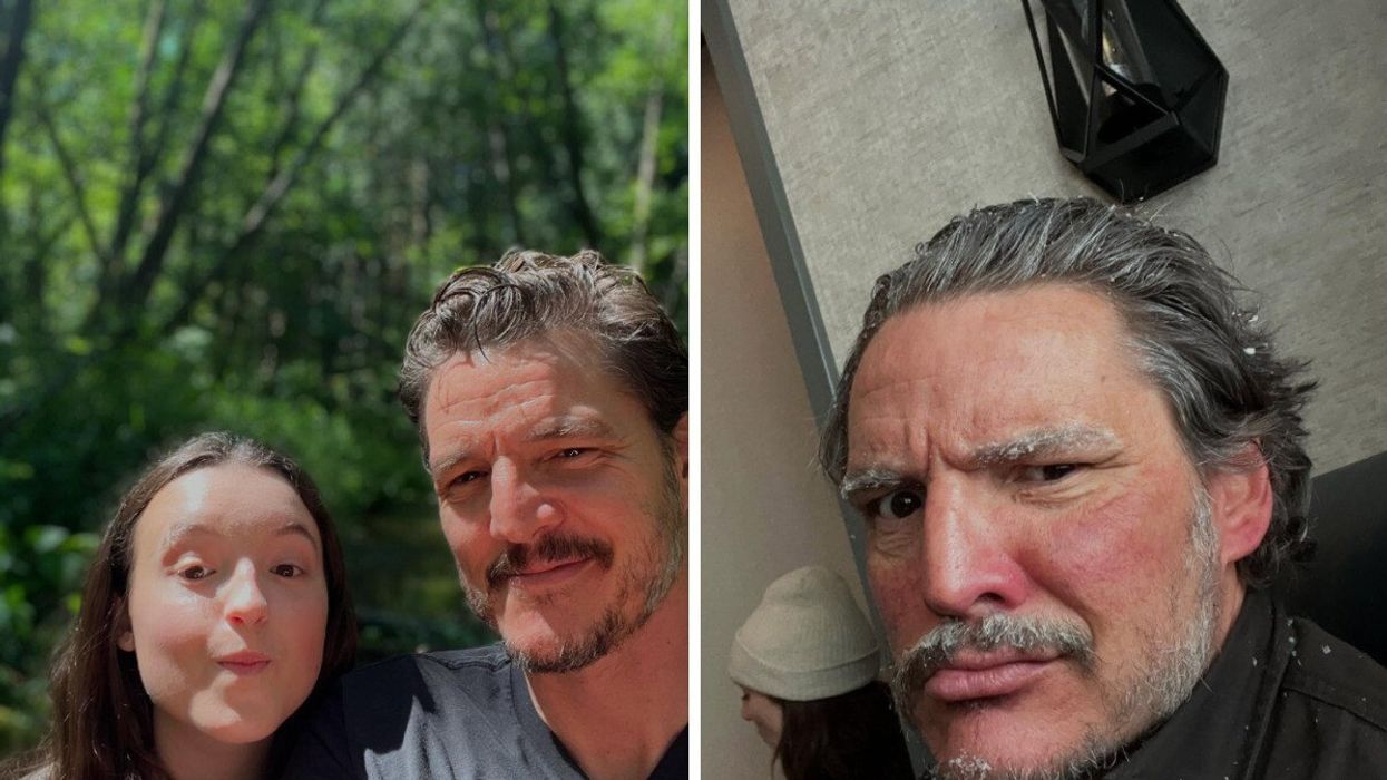 Pedro Pascal and Bella Ramsey. Right: Pedro Pascal.
