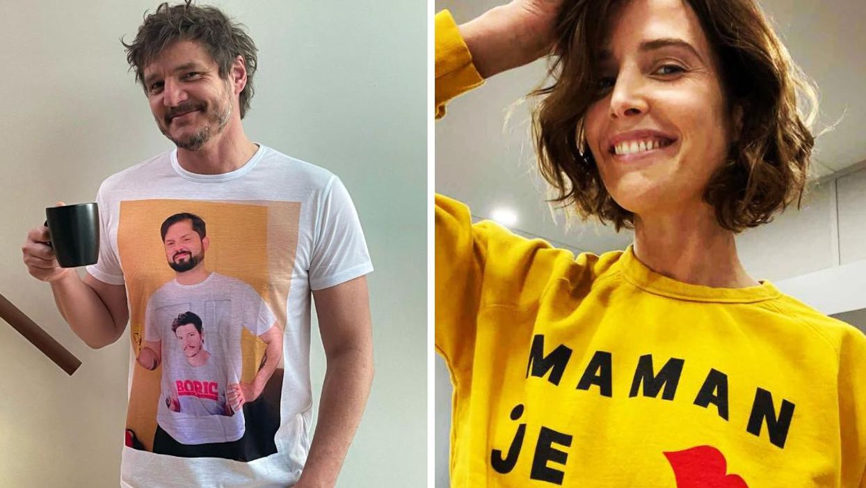 Pedro Pascal. Right: Cobie Smulders.