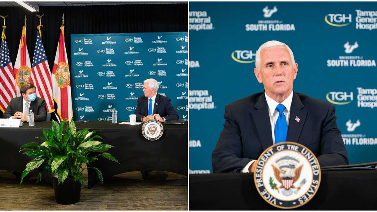 Pence Visits Florida & Says State Is In A 'Much Better Place' As COVID-19 Cases Soar
