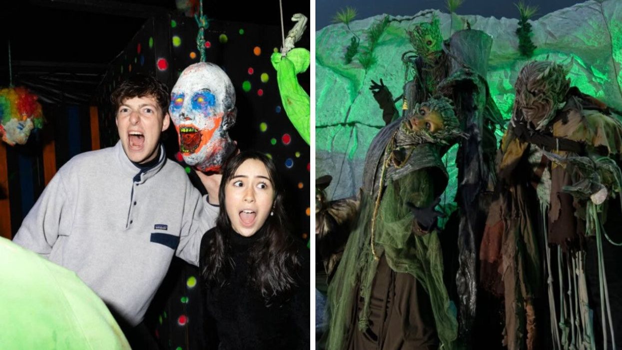 People at Playland Fright Nights. Playland Fright Nights in Vancouver.