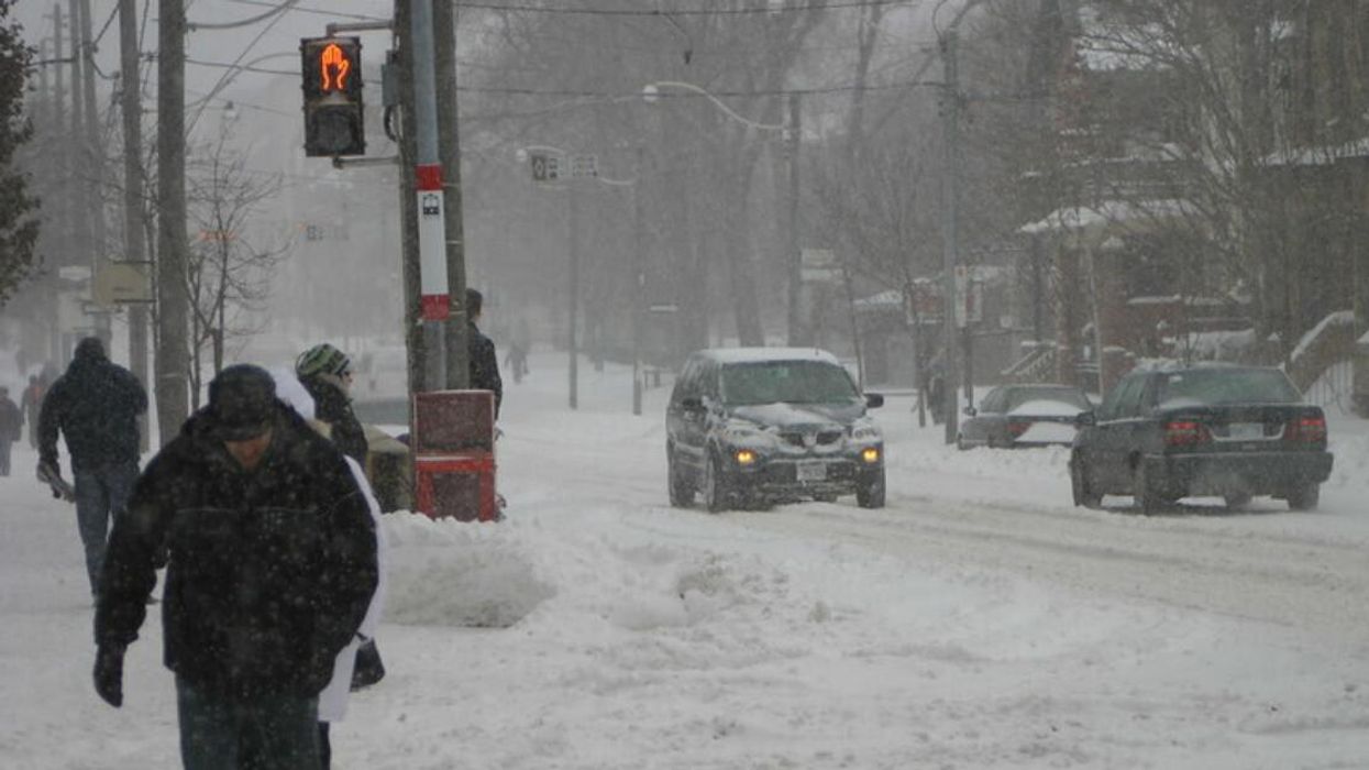 People caught in the snow in Toronto.