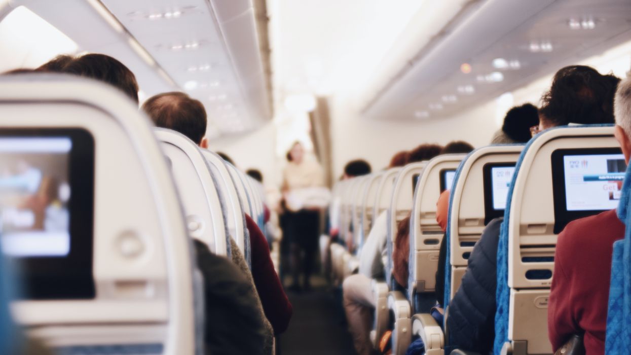 People on board an airplane.