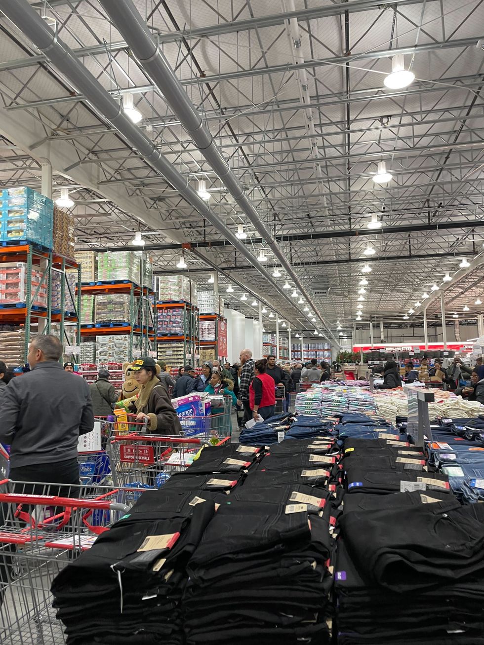 People shopping at the new Costco warehouse.