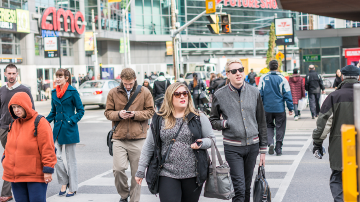 People walking in Toronto.