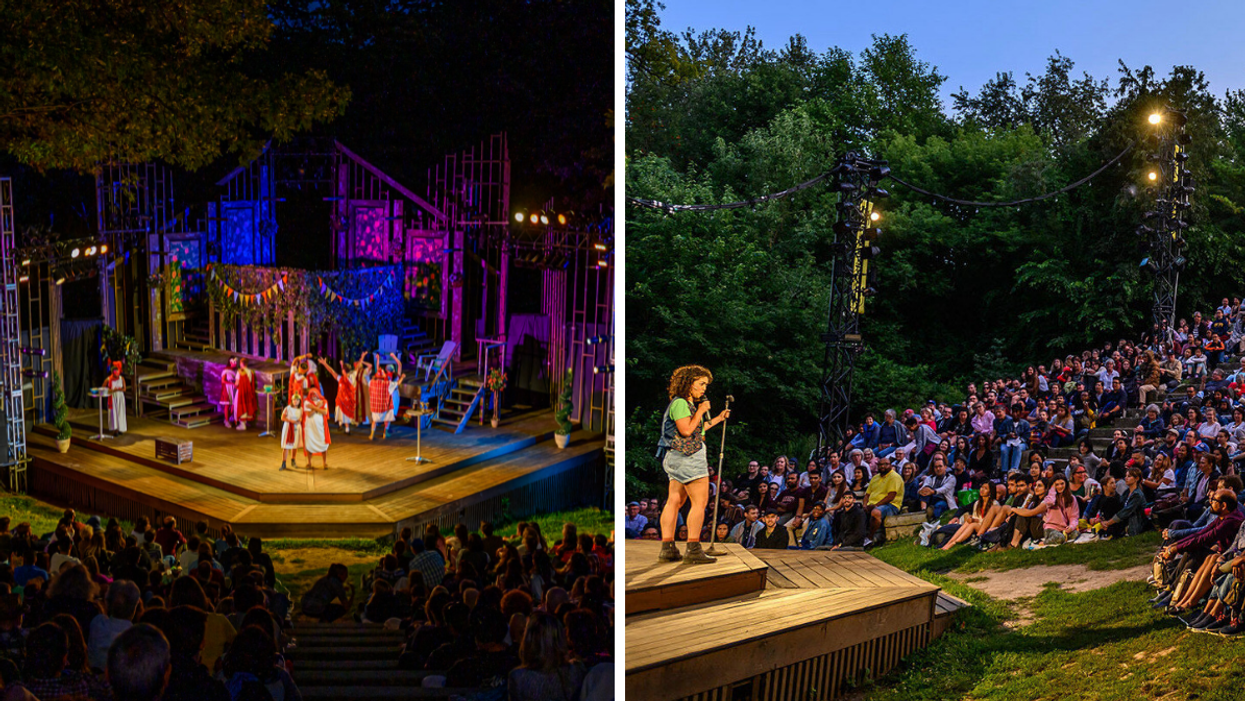 Performance. Right: Rose Napoli in Much Ado About Nothing.