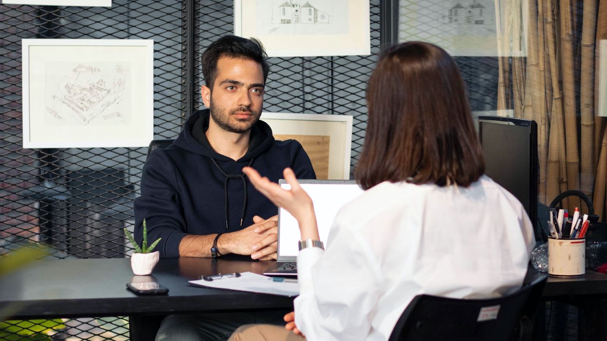 Person during a job interview.