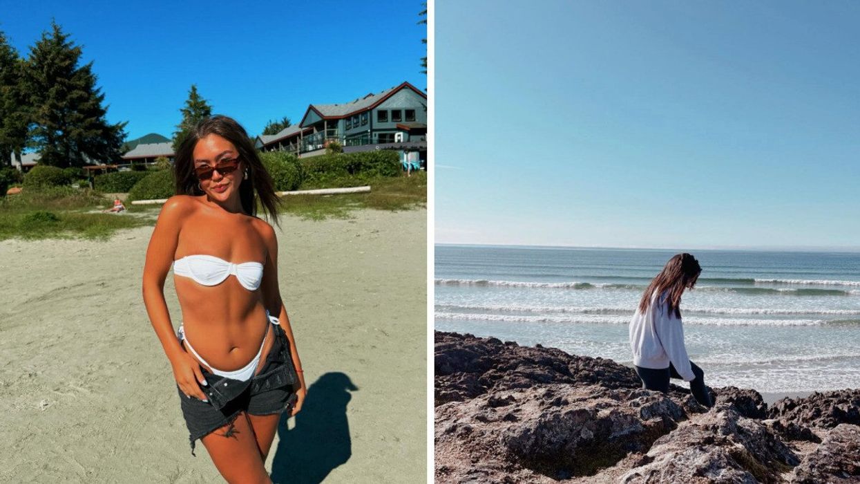 Person in Tofino. Right: Long Beach tofino.