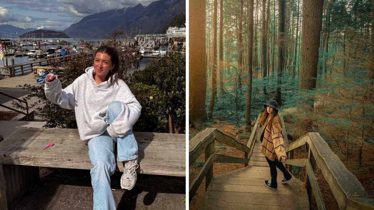 Person in Vancouver. Right: North Vancouver park with a person.