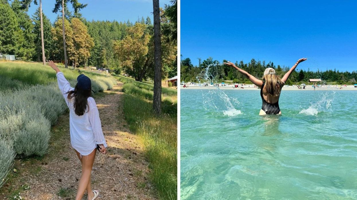 Person on Salt Spring Island. Right: Hornby Island.