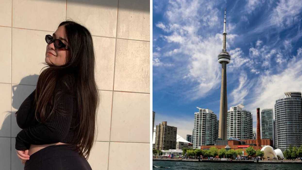 Person posing. Right: City of Toronto.