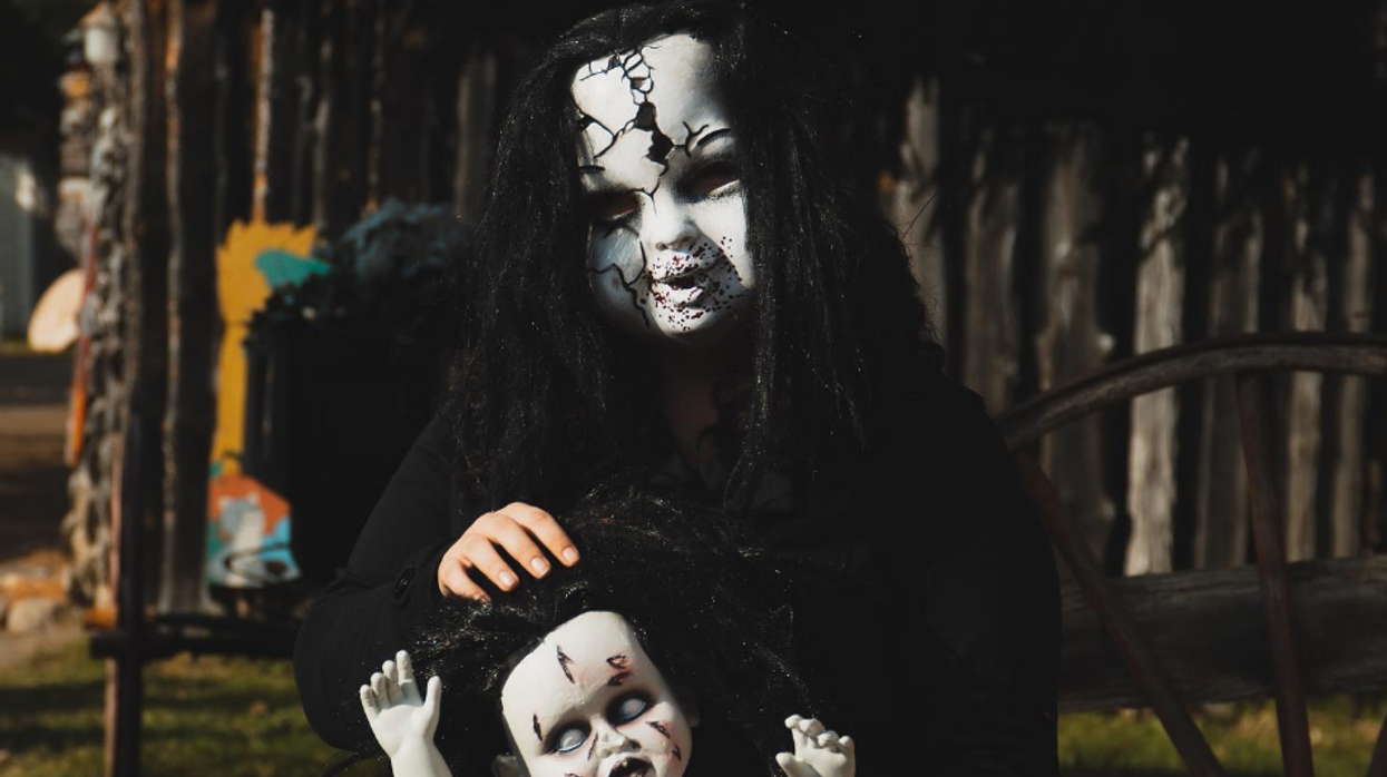 Personnage épeurant au « Acres of Terror » du verger Cannamore.